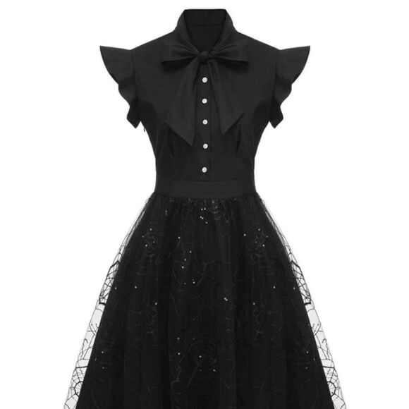Cobweb Dress Retrostage | Size S - Picture 1 of 6